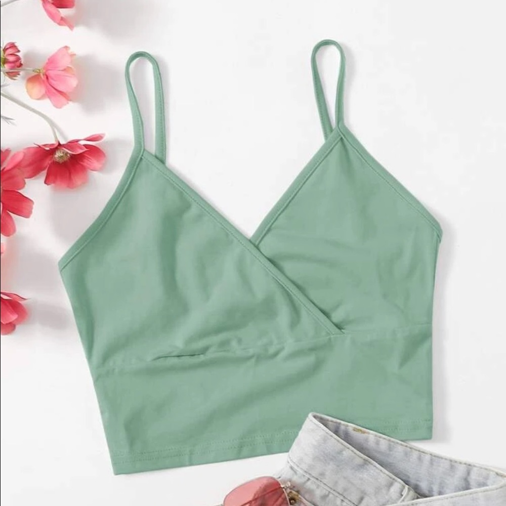 Mint Green Wrap Detail Cami Top